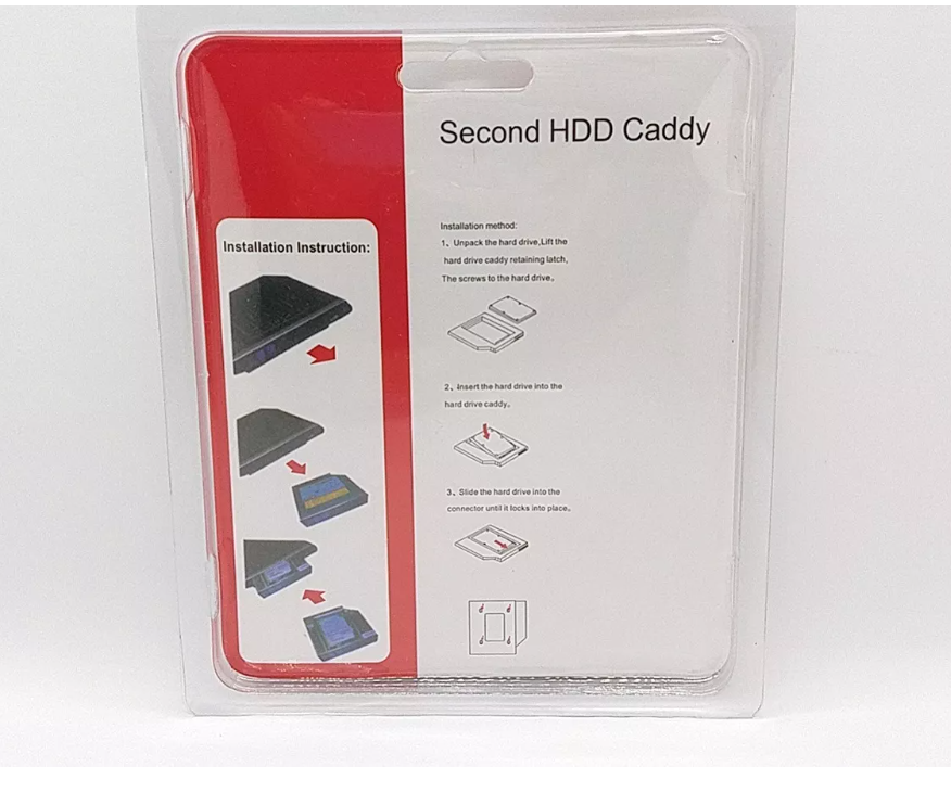 Adaptador Caddy Segundo Disco Notebook Hdd Sata O Ssd 9,5mm
